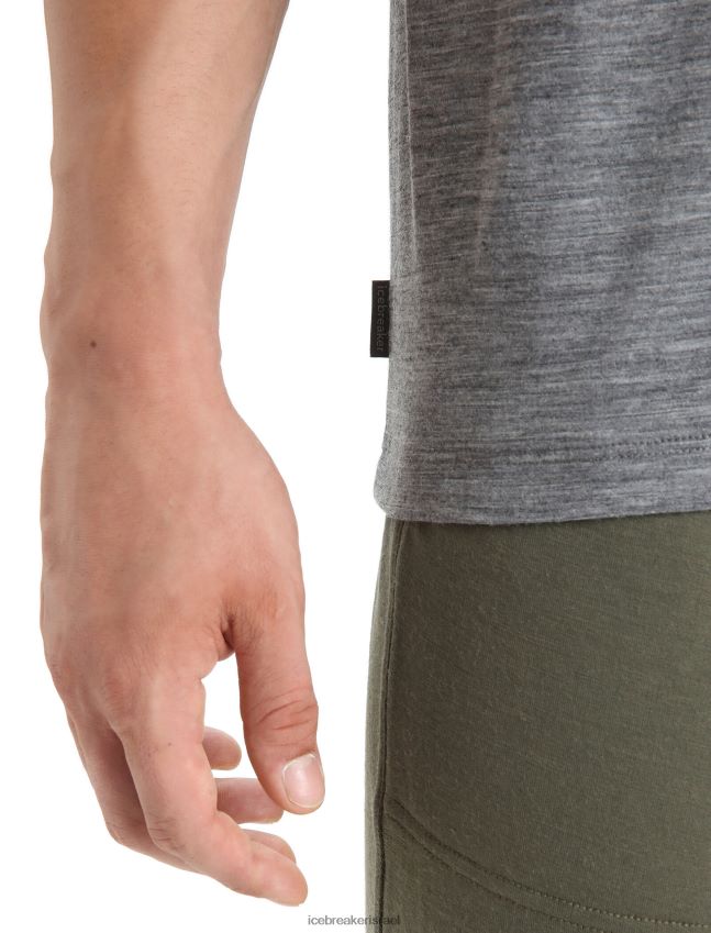 הַלבָּשָׁה Icebreaker חולצת כיס עם שרוולים קצרים של מרינו אברש גריט גברים 42N8VN18