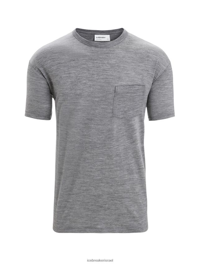 הַלבָּשָׁה Icebreaker חולצת כיס עם שרוולים קצרים של מרינו אברש גריט גברים 42N8VN18