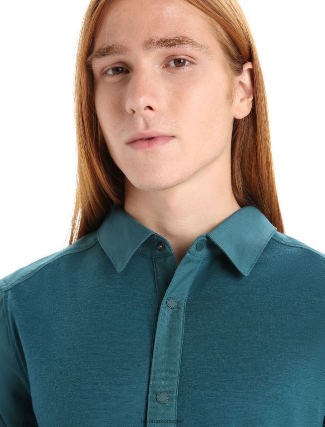 הַלבָּשָׁה Icebreaker טופ מרינו עם שרוול ארוך תהילה ירוקה גברים 42N8VN190