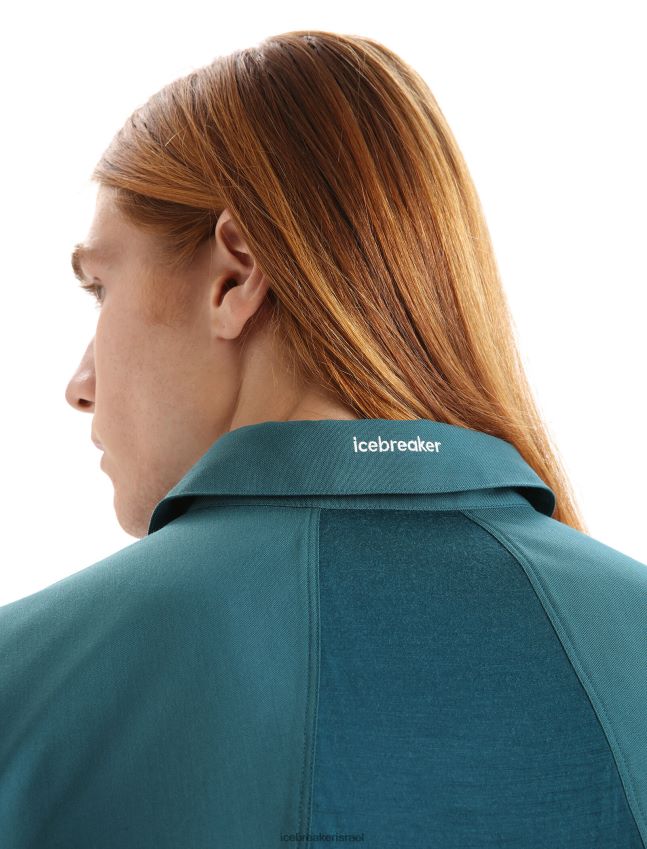 הַלבָּשָׁה Icebreaker טופ מרינו עם שרוול ארוך תהילה ירוקה גברים 42N8VN190