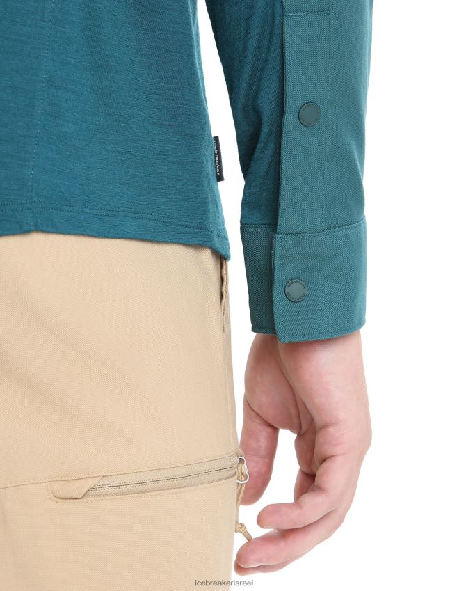 הַלבָּשָׁה Icebreaker טופ מרינו עם שרוול ארוך תהילה ירוקה גברים 42N8VN190