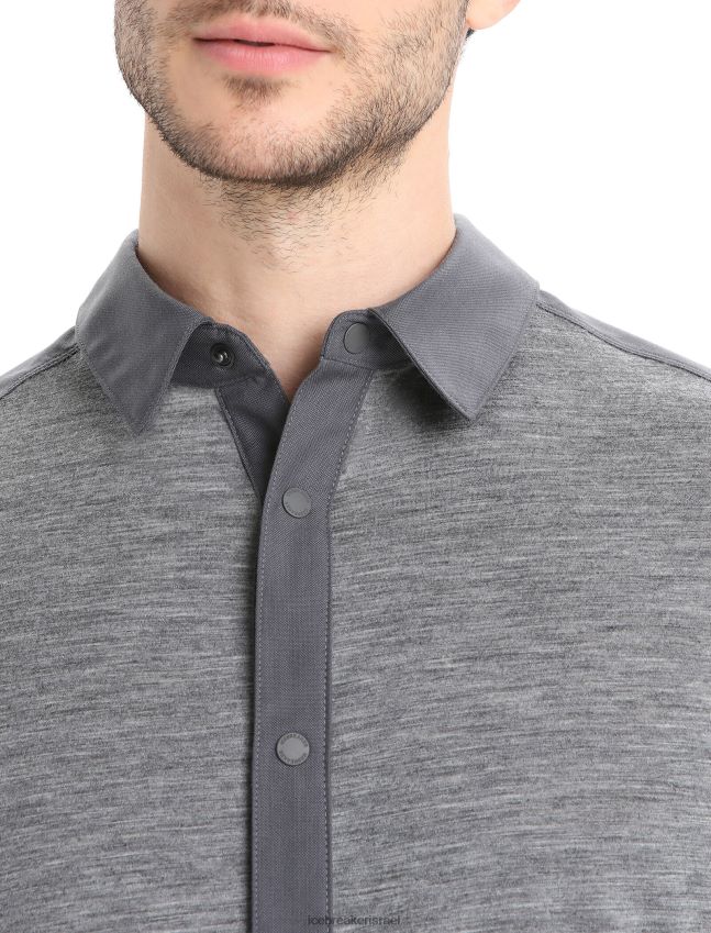 הַלבָּשָׁה Icebreaker טופ מרינו עם שרוול ארוך אברש מונסון/אברש גברים 42N8VN191