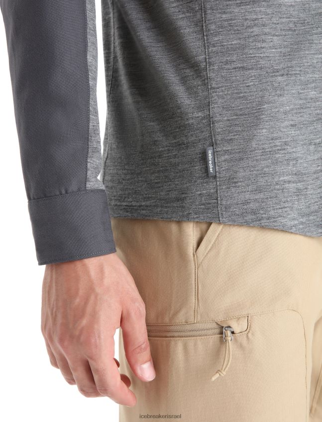 הַלבָּשָׁה Icebreaker טופ מרינו עם שרוול ארוך אברש מונסון/אברש גברים 42N8VN191