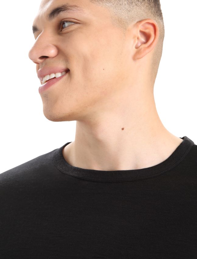 הַלבָּשָׁה Icebreaker חולצת טריקו כיס עם שרוולים ארוכים שָׁחוֹר גברים 42N8VN198