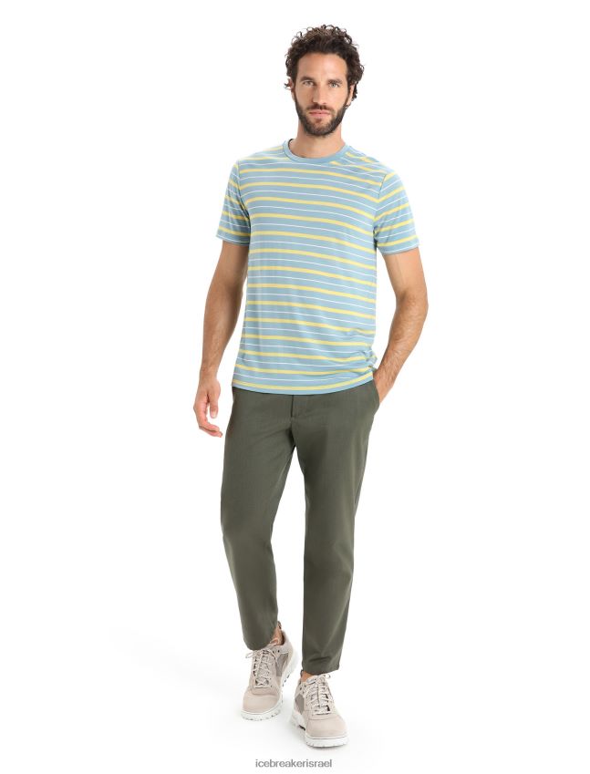 הַלבָּשָׁה Icebreaker חולצת טריקו עם שרוולים קצרים בגל מרינו כחול אסטרלי/קיץ גברים 42N8VN19