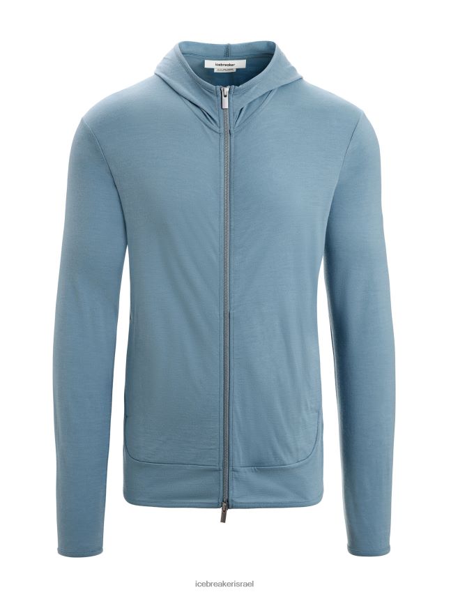 הַלבָּשָׁה Icebreaker קפוצ'ון עם רוכסן שרוולים ארוכים כחול אסטרלי גברים 42N8VN206