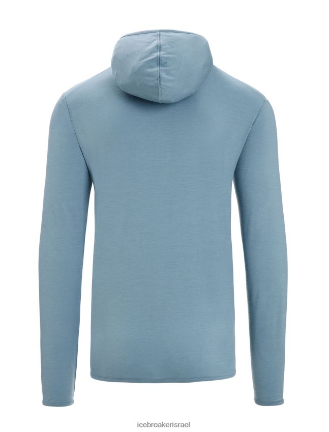 הַלבָּשָׁה Icebreaker קפוצ'ון עם רוכסן שרוולים ארוכים כחול אסטרלי גברים 42N8VN206