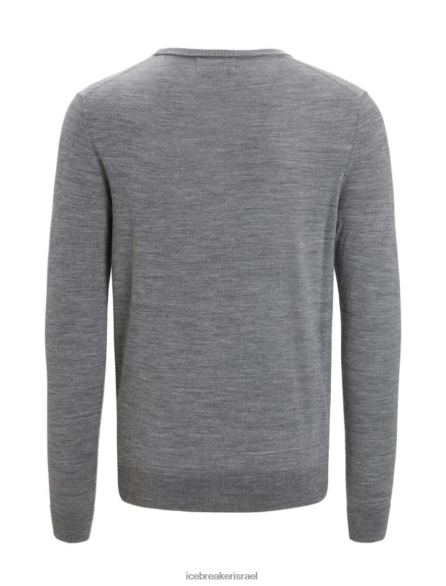 הַלבָּשָׁה Icebreaker סוודר מרינו וילקוקס עם שרוולים ארוכים אברש גריט גברים 42N8VN214