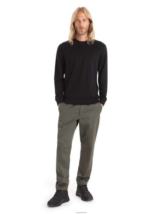 הַלבָּשָׁה Icebreaker סווטשירט מרינו שיפטר עם שרוולים ארוכים שָׁחוֹר גברים 42N8VN216