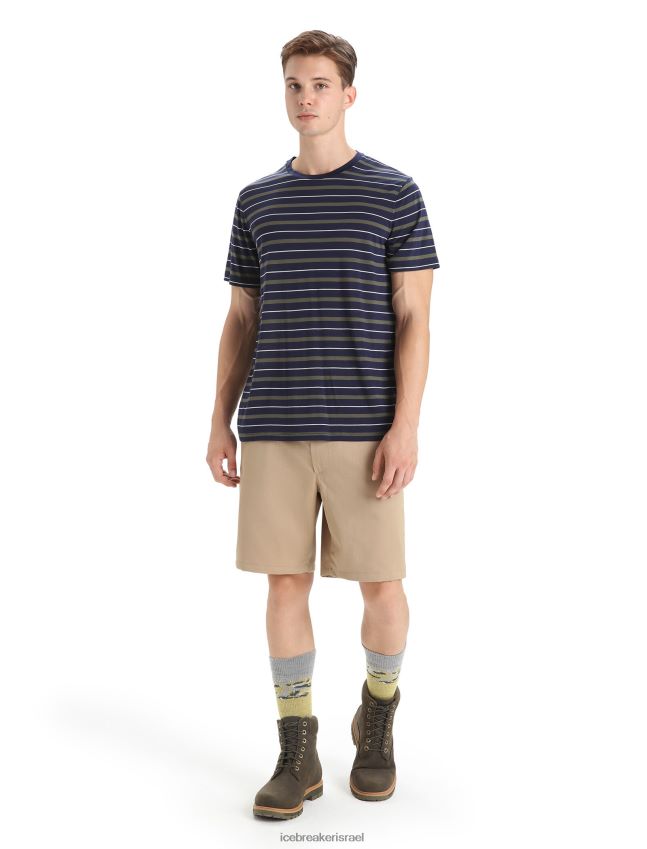 הַלבָּשָׁה Icebreaker חולצת טריקו עם שרוולים קצרים בגל מרינו חיל הים/לודן חצות גברים 42N8VN21