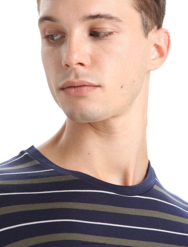 הַלבָּשָׁה Icebreaker חולצת טריקו עם שרוולים קצרים בגל מרינו חיל הים/לודן חצות גברים 42N8VN21