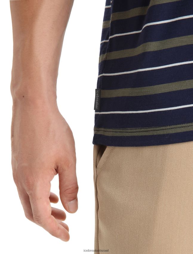 הַלבָּשָׁה Icebreaker חולצת טריקו עם שרוולים קצרים בגל מרינו חיל הים/לודן חצות גברים 42N8VN21