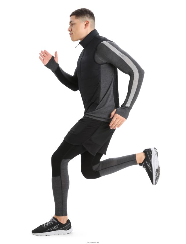 הַלבָּשָׁה Icebreaker אפוד מרינולופט אברש שחור/סילון גברים 42N8VN239