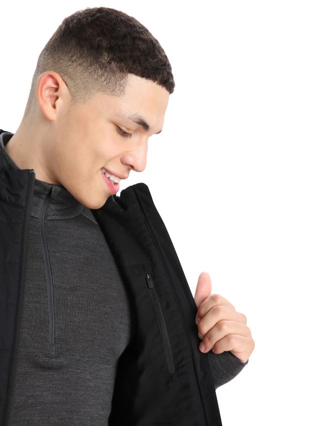 הַלבָּשָׁה Icebreaker אפוד מרינולופט אברש שחור/סילון גברים 42N8VN239