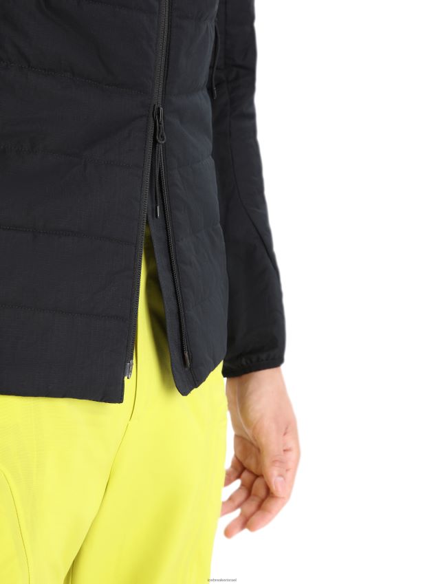 הַלבָּשָׁה Icebreaker ז'קט מרינולופט שָׁחוֹר גברים 42N8VN243