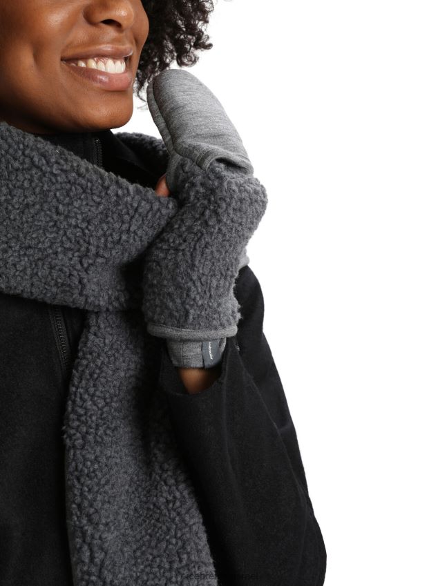 הַלבָּשָׁה Icebreaker כפפות ריאל פליס מרינו גבוהות אברש גריט לִשְׁנֵי הַמִינִים 42N8VN306