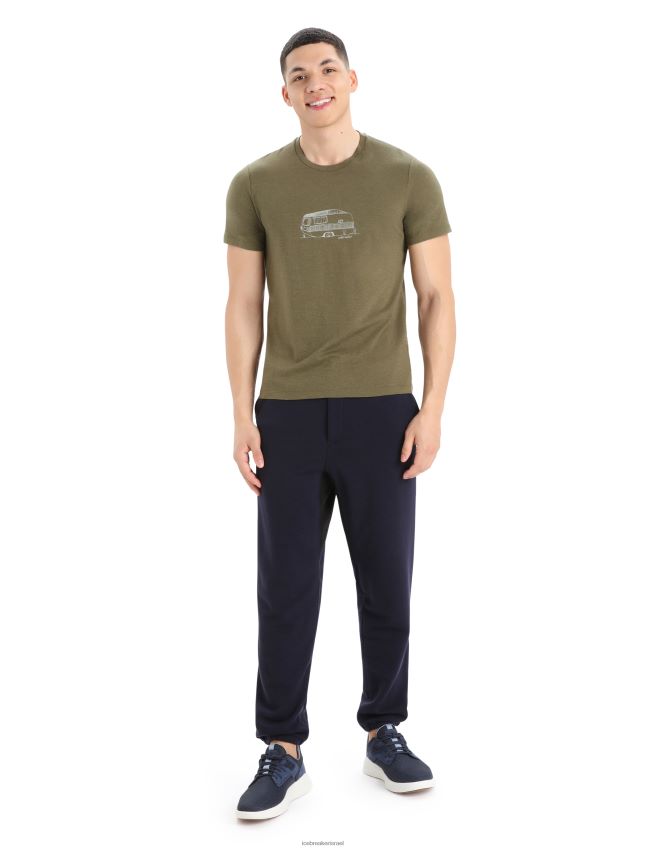 הַלבָּשָׁה Icebreaker קרוואן חולצת טריקו עם שרוול קצר קלאסי מרינו מרכזי לודן גברים 42N8VN355