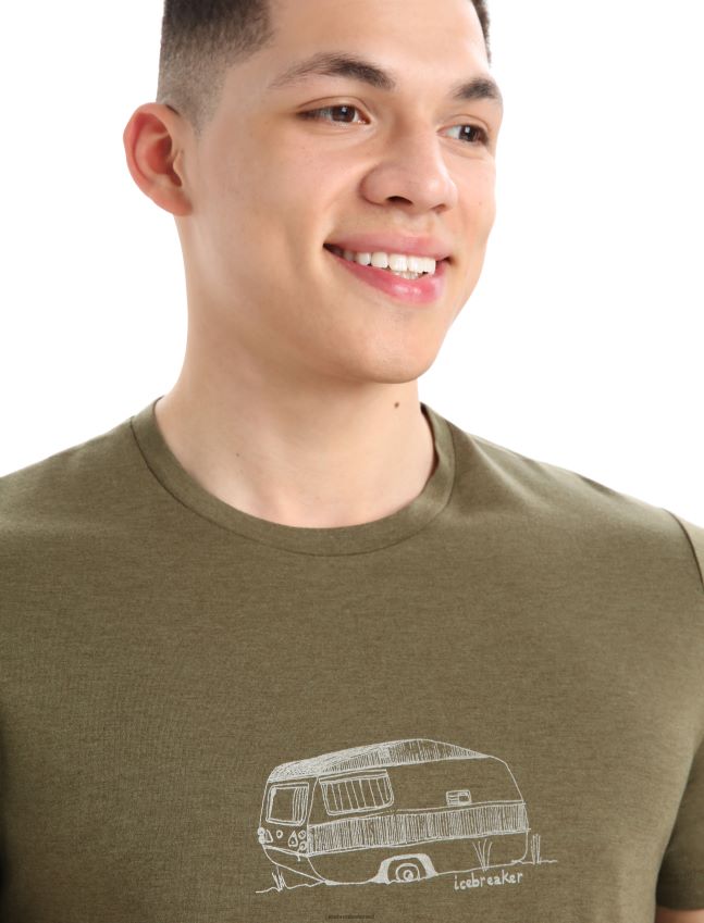 הַלבָּשָׁה Icebreaker קרוואן חולצת טריקו עם שרוול קצר קלאסי מרינו מרכזי לודן גברים 42N8VN355