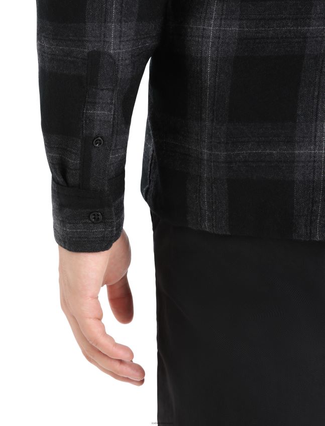 הַלבָּשָׁה Icebreaker מרינו דאונדר חולצת פלנל עם שרוולים ארוכים משובצת סילון אברש גברים 42N8VN357