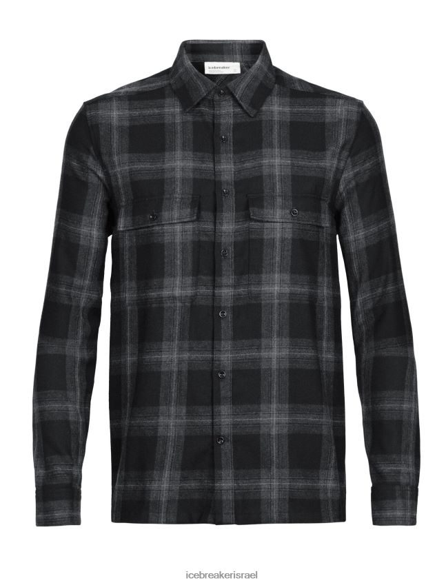 הַלבָּשָׁה Icebreaker מרינו דאונדר חולצת פלנל עם שרוולים ארוכים משובצת סילון אברש גברים 42N8VN357