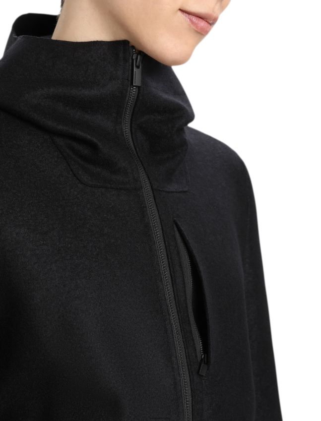 הַלבָּשָׁה Icebreaker ז'קט קפוצ'ון מרינו לבד שָׁחוֹר גברים 42N8VN369