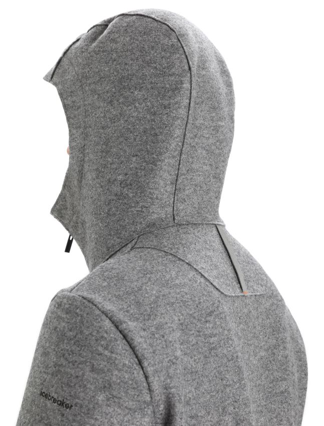 הַלבָּשָׁה Icebreaker ז'קט קפוצ'ון מרינו לבד אברש גריט גברים 42N8VN370