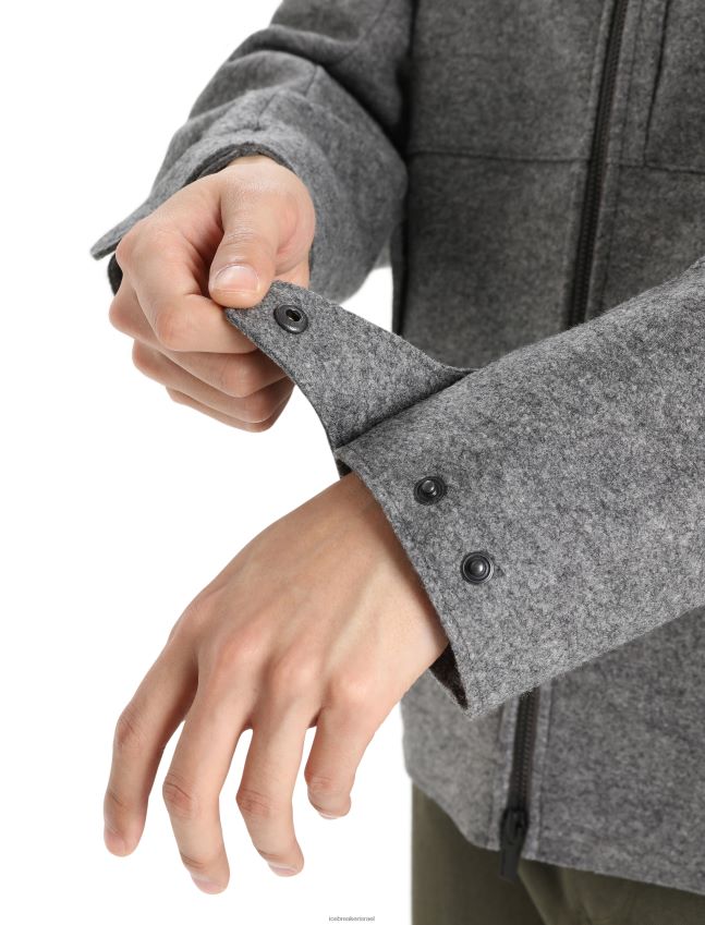 הַלבָּשָׁה Icebreaker ז'קט קפוצ'ון מרינו לבד אברש גריט גברים 42N8VN370