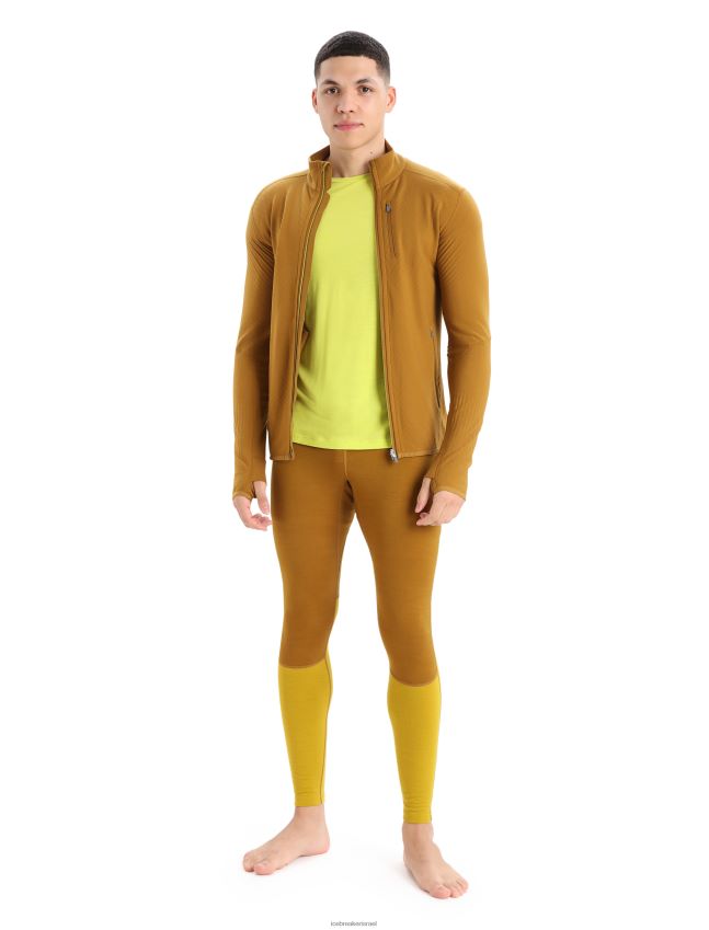 הַלבָּשָׁה Icebreaker ז'קט עם שרוולים ארוכים עם רוכסן מרינו אמיתי פליס צפורן גברים 42N8VN390