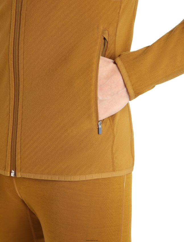 הַלבָּשָׁה Icebreaker ז'קט עם שרוולים ארוכים עם רוכסן מרינו אמיתי פליס צפורן גברים 42N8VN390