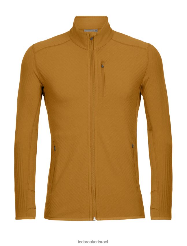 הַלבָּשָׁה Icebreaker ז'קט עם שרוולים ארוכים עם רוכסן מרינו אמיתי פליס צפורן גברים 42N8VN390