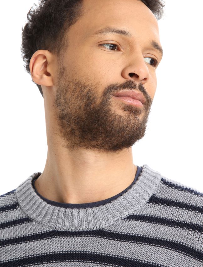 הַלבָּשָׁה Icebreaker סוודר נקודת ציון של מרינו חצות חיל הים/אברש אבן חצץ גברים 42N8VN392