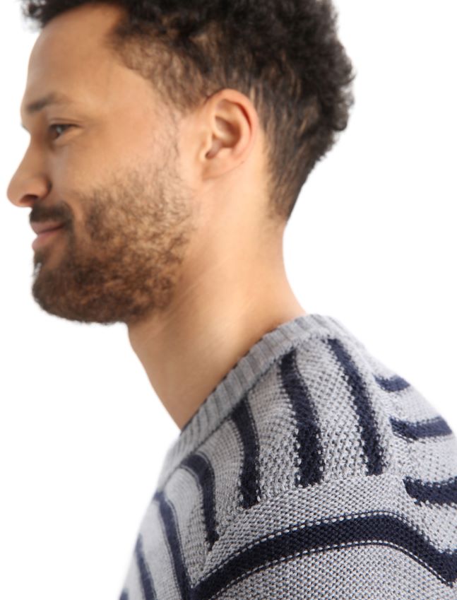 הַלבָּשָׁה Icebreaker סוודר נקודת ציון של מרינו חצות חיל הים/אברש אבן חצץ גברים 42N8VN392