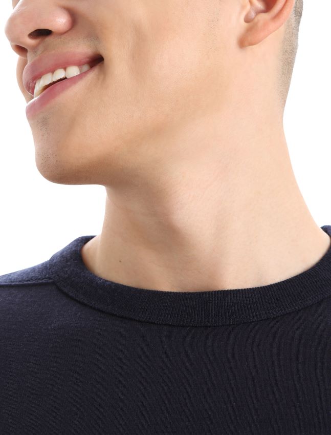 הַלבָּשָׁה Icebreaker סווטשירט עם שרוולים ארוכים של מרינו דלסטון אמיתי פליס צי חצות גברים 42N8VN398