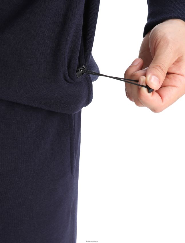 הַלבָּשָׁה Icebreaker סווטשירט עם שרוולים ארוכים של מרינו דלסטון אמיתי פליס צי חצות גברים 42N8VN398