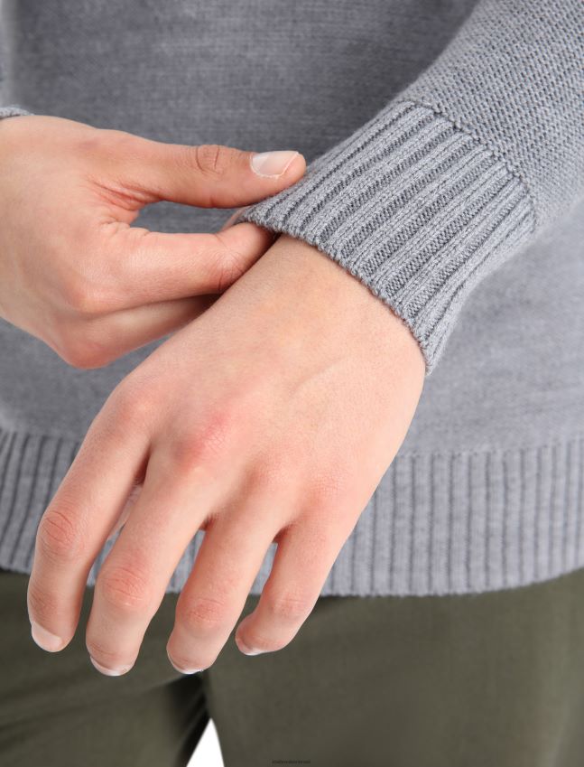 הַלבָּשָׁה Icebreaker נקודת ציון מרינו שרוול ארוך חצי רוכסן אברש גריט גברים 42N8VN417