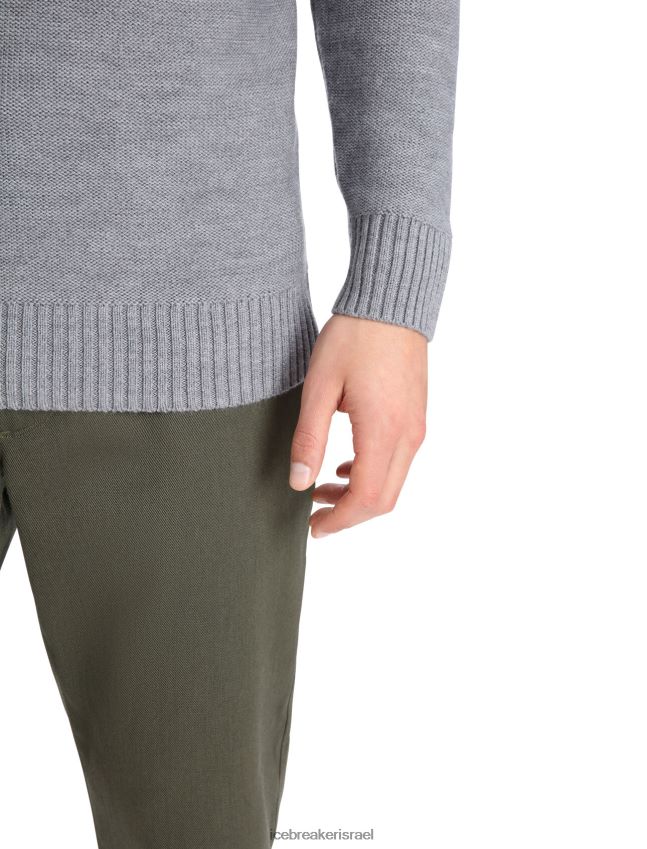 הַלבָּשָׁה Icebreaker נקודת ציון מרינו שרוול ארוך חצי רוכסן אברש גריט גברים 42N8VN417