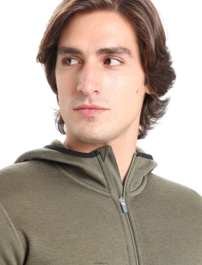 הַלבָּשָׁה Icebreaker ז'קט קפוצ'ון עם שרוולים ארוכים של מרינו אמיתי פליס לודן גברים 42N8VN439