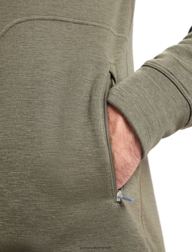 הַלבָּשָׁה Icebreaker ז'קט קפוצ'ון עם שרוולים ארוכים של מרינו אמיתי פליס לודן גברים 42N8VN439