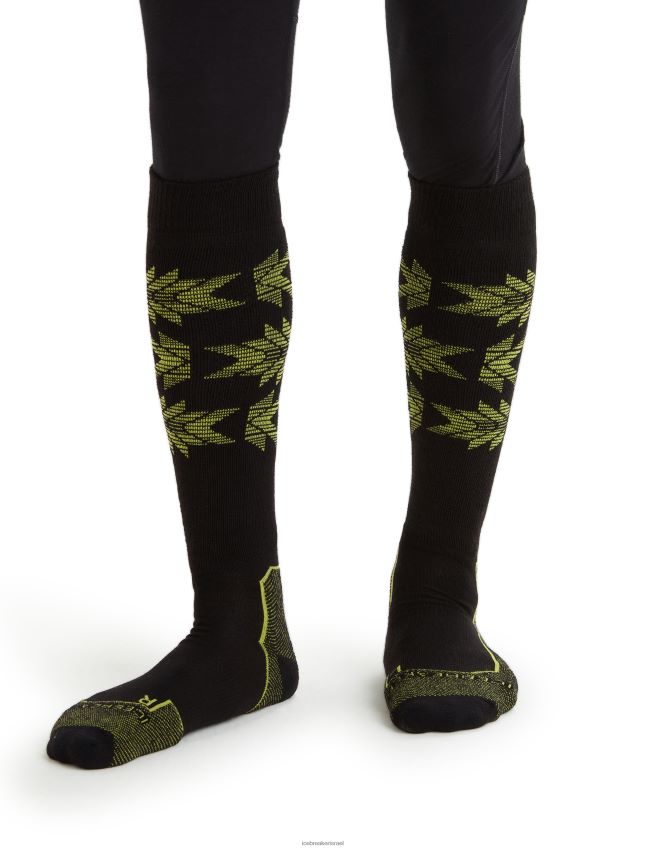 אביזרים Icebreaker מרינו סקי+ קל מעל גרבי השוק מורשת הסקי שחור / ברק גברים 42N8VN457