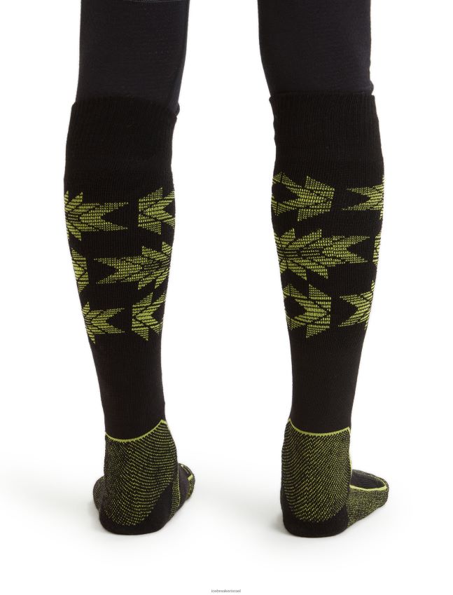 אביזרים Icebreaker מרינו סקי+ קל מעל גרבי השוק מורשת הסקי שחור / ברק גברים 42N8VN457