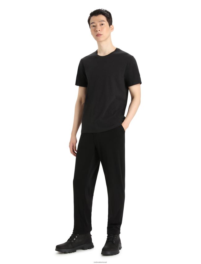 הַלבָּשָׁה Icebreaker טי שירט קלאסית מרינו מרכזית עם שרוולים קצרים שָׁחוֹר גברים 42N8VN47