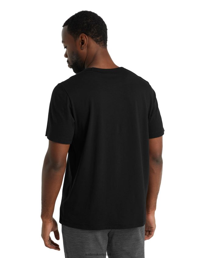 הַלבָּשָׁה Icebreaker חולצת טריקו מרינו מרכזית עם שרוולים קצרים שָׁחוֹר גברים 42N8VN492