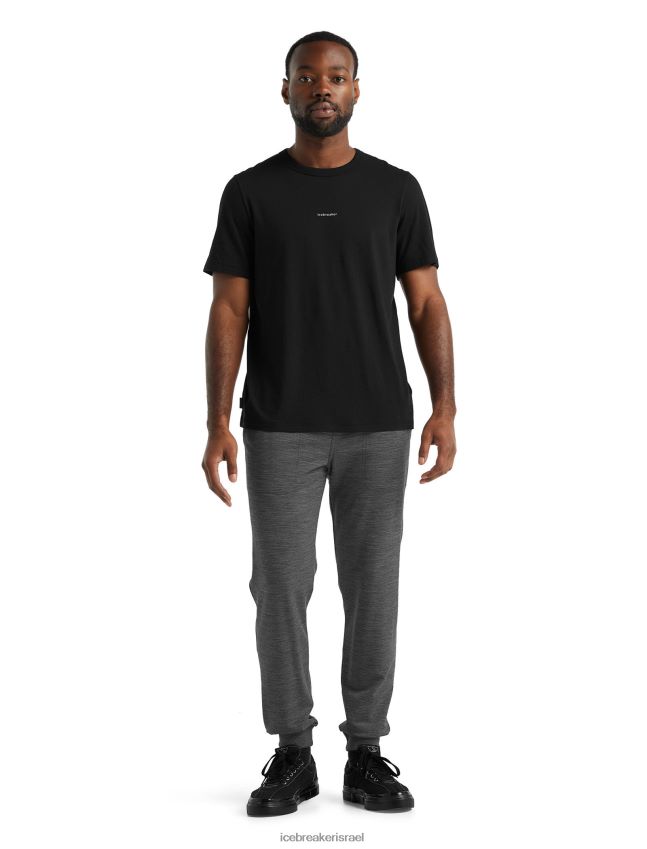 הַלבָּשָׁה Icebreaker חולצת טריקו מרינו מרכזית עם שרוולים קצרים שָׁחוֹר גברים 42N8VN492