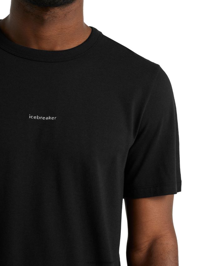 הַלבָּשָׁה Icebreaker חולצת טריקו מרינו מרכזית עם שרוולים קצרים שָׁחוֹר גברים 42N8VN492