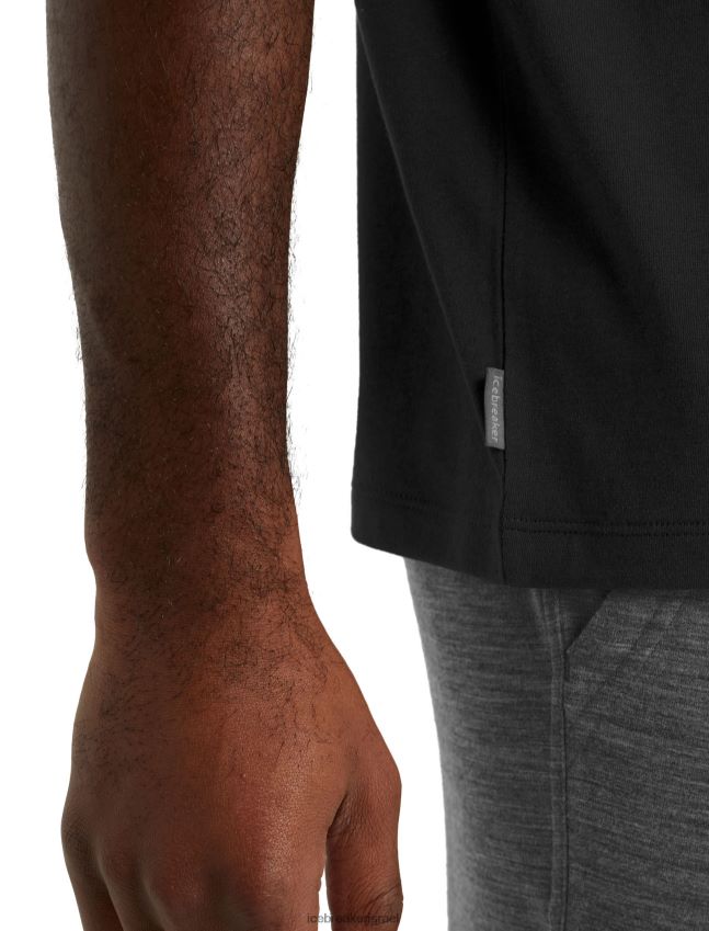 הַלבָּשָׁה Icebreaker חולצת טריקו מרינו מרכזית עם שרוולים קצרים שָׁחוֹר גברים 42N8VN492