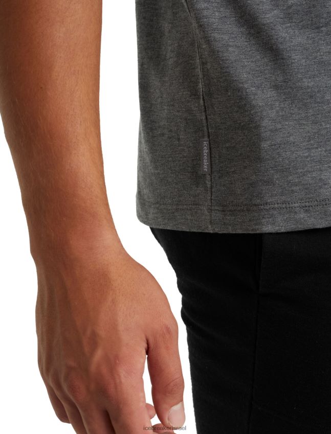 הַלבָּשָׁה Icebreaker חולצת טריקו מרינו מרכזית עם שרוולים קצרים אברש גריט גברים 42N8VN493