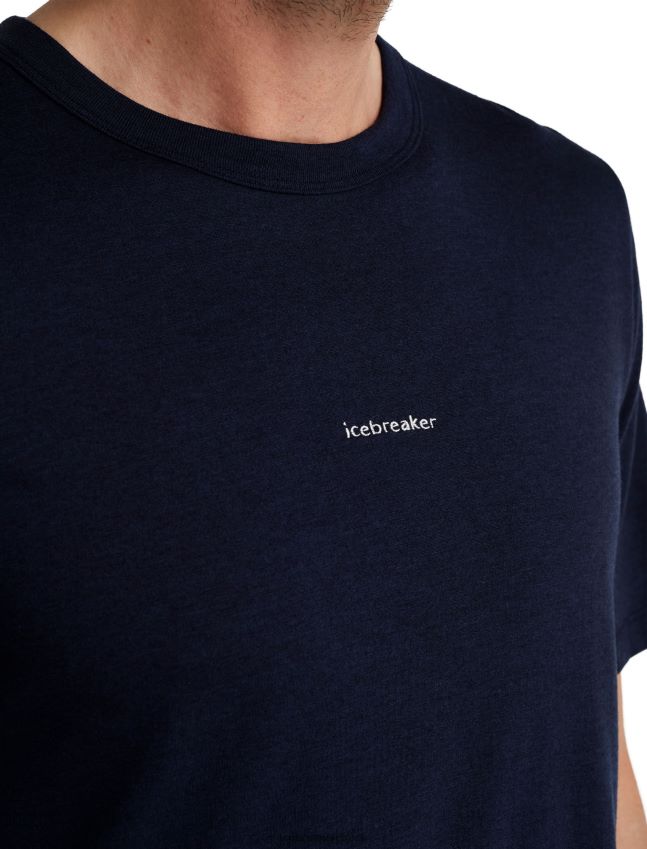 הַלבָּשָׁה Icebreaker חולצת טריקו מרינו מרכזית עם שרוולים קצרים צי חצות גברים 42N8VN494