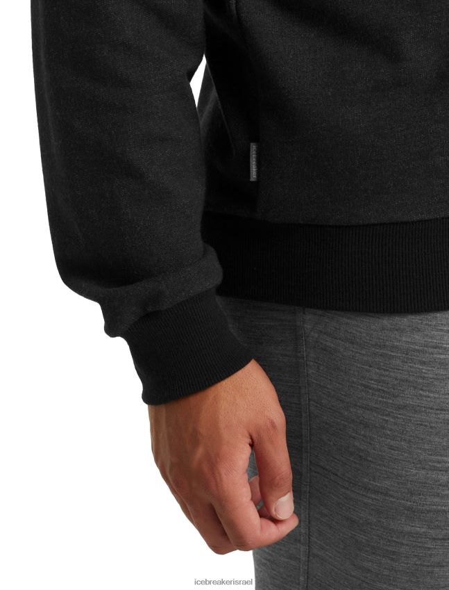 הַלבָּשָׁה Icebreaker סווטשירט מרינו מרכזי עם שרוולים ארוכים שָׁחוֹר גברים 42N8VN495