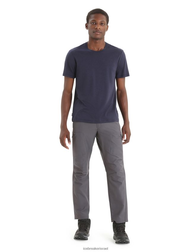 הַלבָּשָׁה Icebreaker טי שירט קלאסית מרינו מרכזית עם שרוולים קצרים צי חצות גברים 42N8VN51