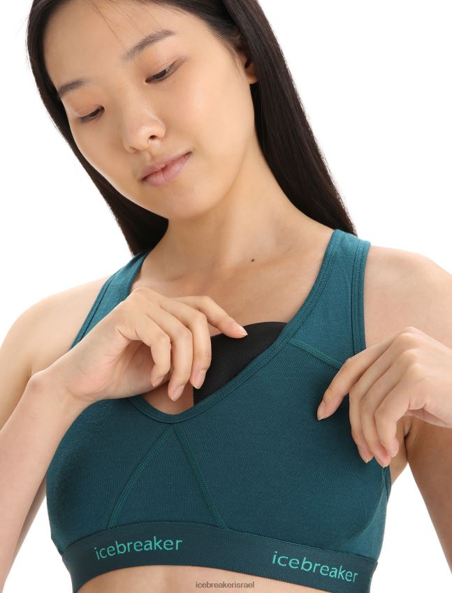 הַלבָּשָׁה Icebreaker חזיית מרינו ספרייט רייסרבק תהילה ירוקה נשים 42N8VN525